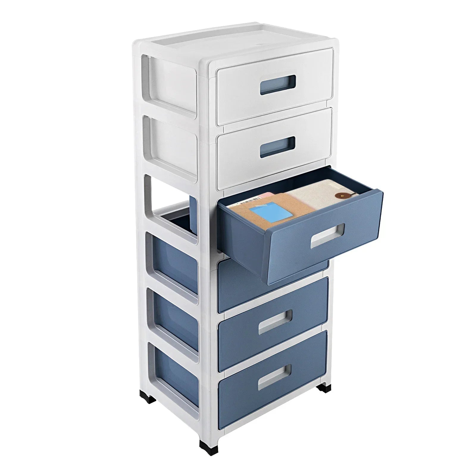 6-Drawer File Cabinet with Lockable Drawers Office Organizer with Silent Wheels Multi-Layer Storage Home & Office