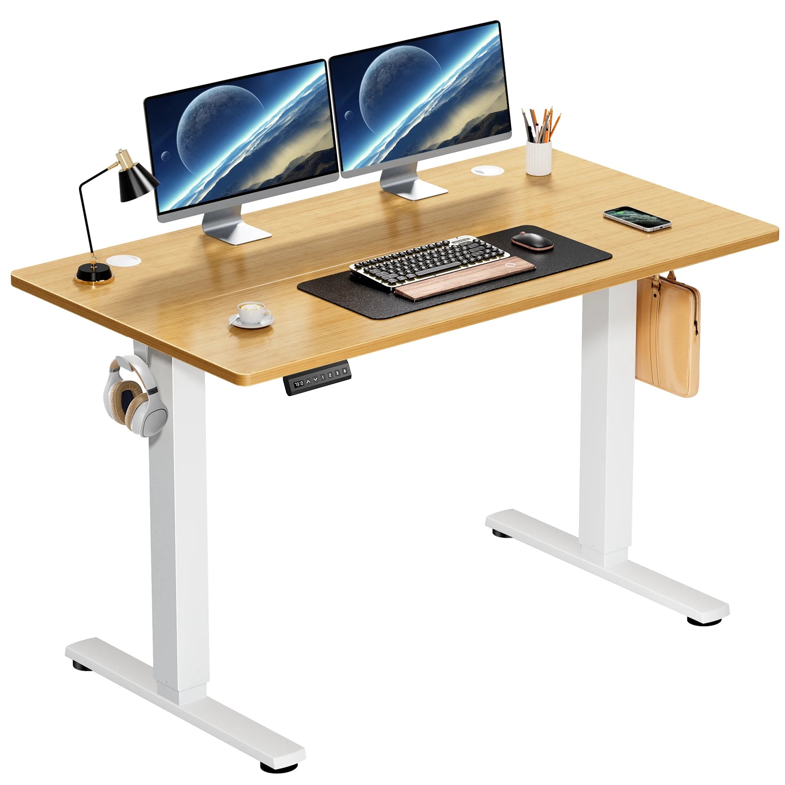 JHK Electric Standing Desk Height Adjustable 40x24 Inch Stand Up Sit Stand Computer Desk Workstation Ergonomic Work