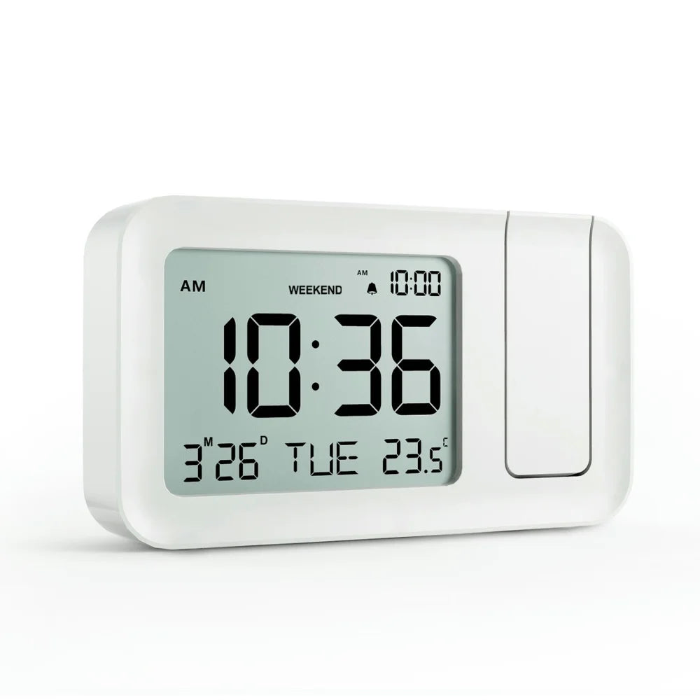 2025 Digital Projection Alarm Clock Rechargeable LED USB Charger Projector Alarm Clock For Office Bedroom Bedside