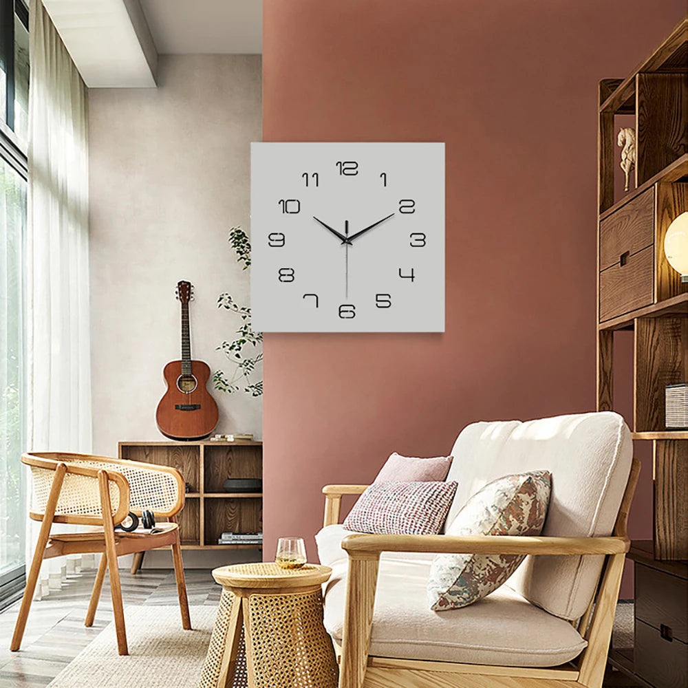 Double-Sided Wall Clock,Creative Muted Quartz Wall Corner Clock for Home Decoration - WHITE