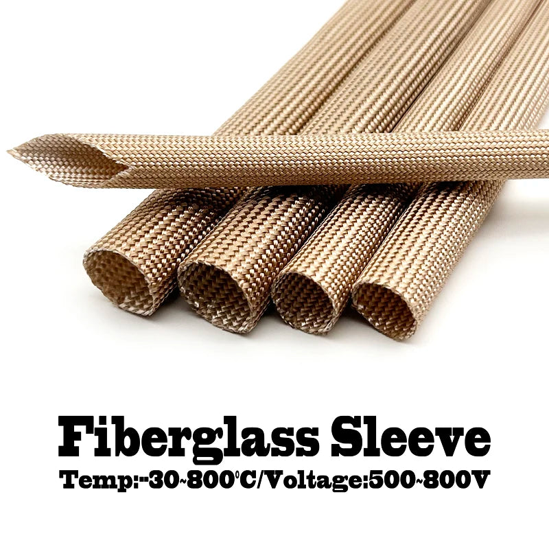 800°C Multi Size Fiberglass Tube Cable Sleeve ID 2.5/3/4/5/6/8/10/12/14/16/20mm Chemical Fiber Alkali Free Fiber