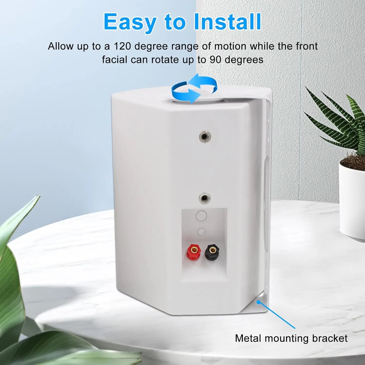 Herdio 4PCS 800W 6.5’’ Outdoor Speakers Wired Waterproof Passive Wall Mount Speakers With Powerful Bass For Home Patio