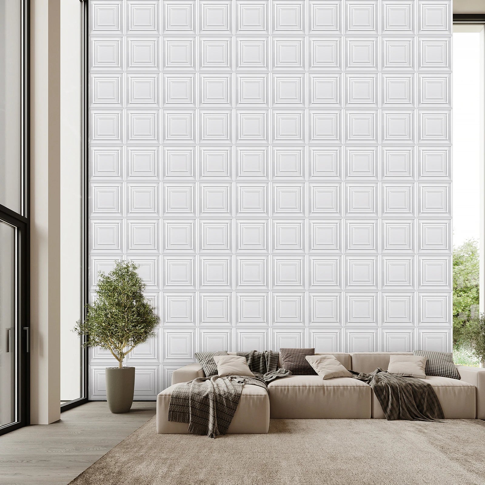 KUUJOJO 3D textured wall panel for indoor wall decoration suitable for living room hall bedroom hotel office send tape