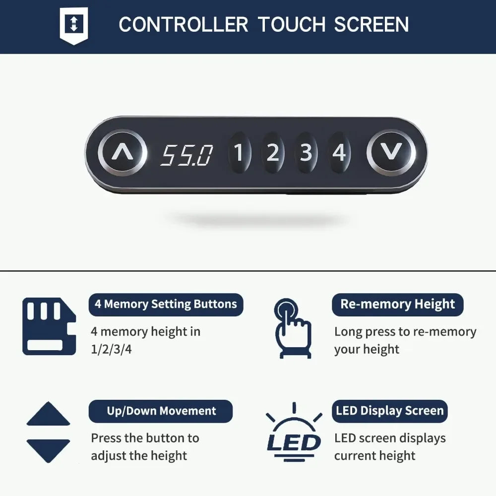 Electric L Shape Standing Desk with Drawer 63x47 Inches Height Adjustable Sit Stand Up Desk with Storage Shelf Home