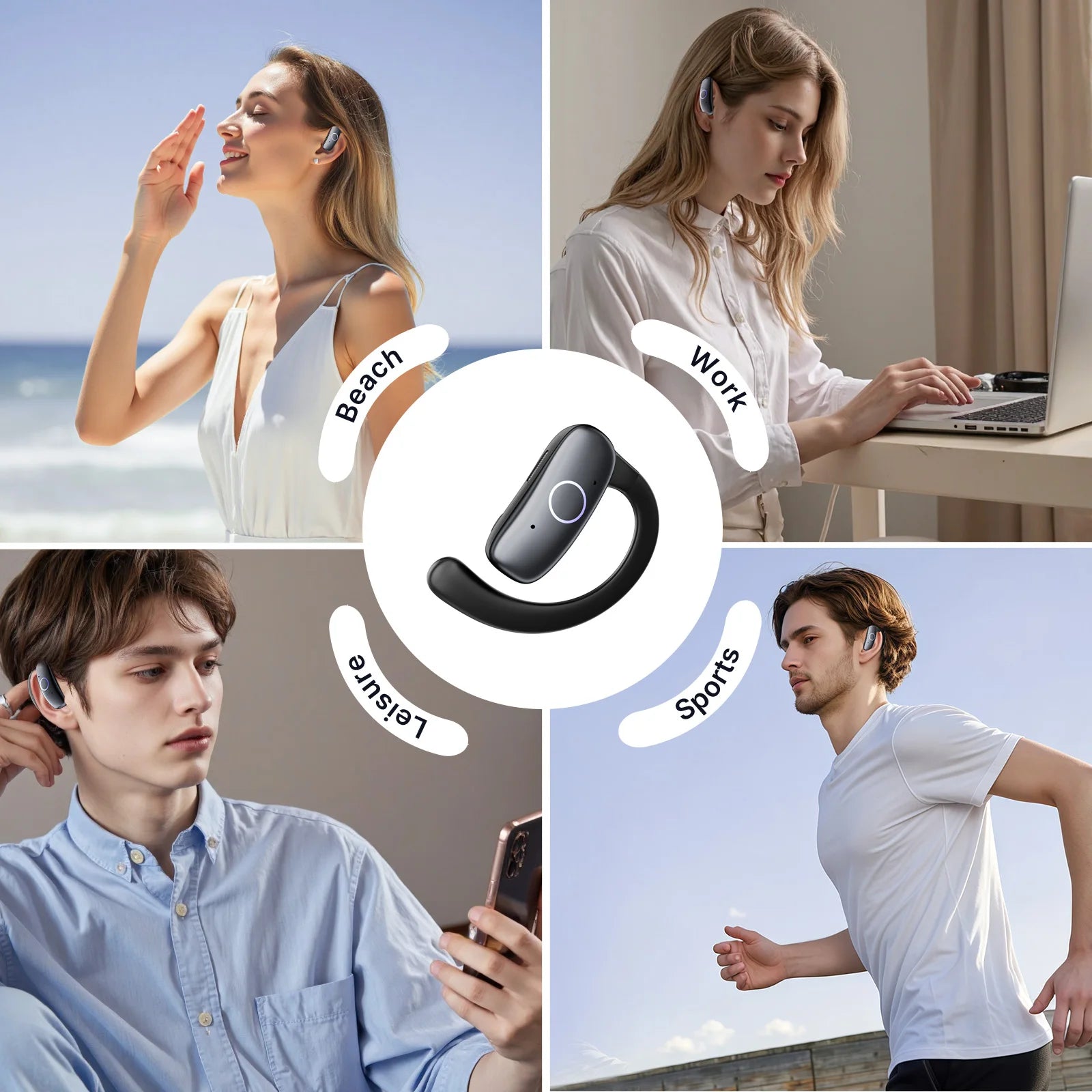 E1 5.4 AI Language Translation Headphones with 114 Languages Real Time Earbuds Translator OWS Ear Buds for Business