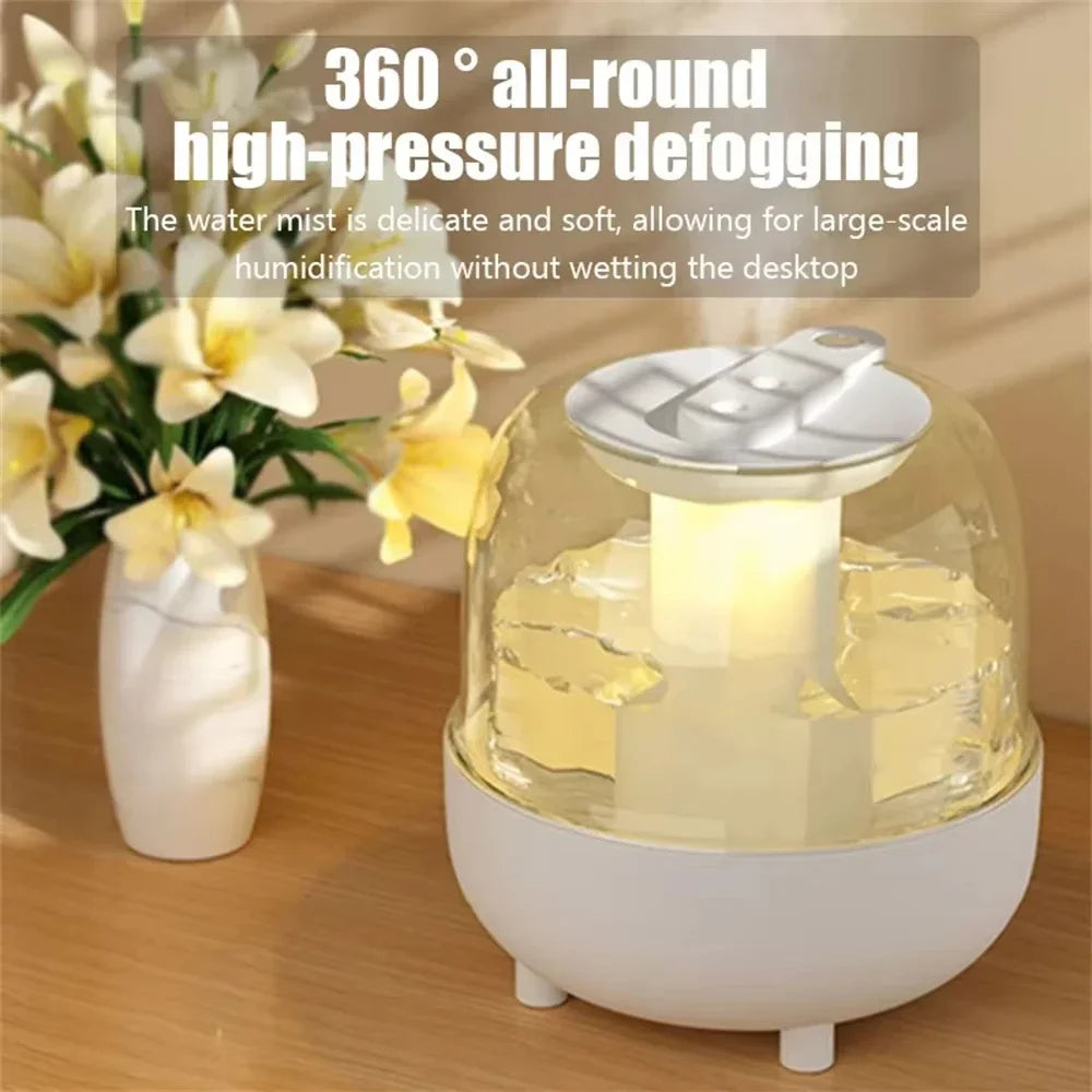 4L Large Capacity Dual Spray Humidifier with Display USB Quiet Cool Mist Maker Air Purifier with Night Light for Home