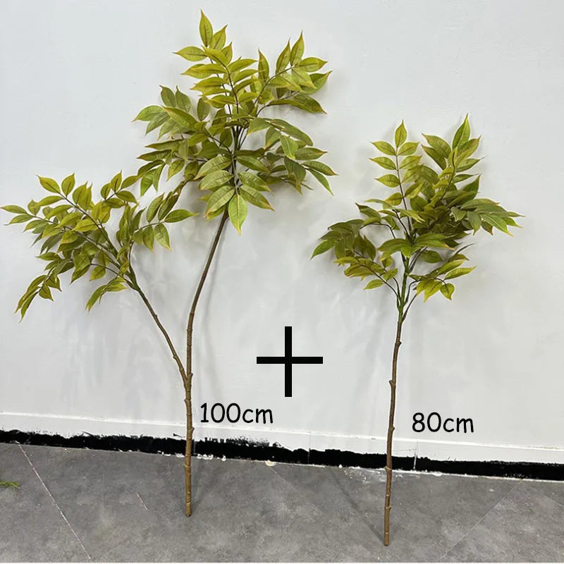 51in Large Artificial Plants Fake Banyan Tropical Artificial Ficus Tree Branch Plastic Rubber Tree For Home Garden