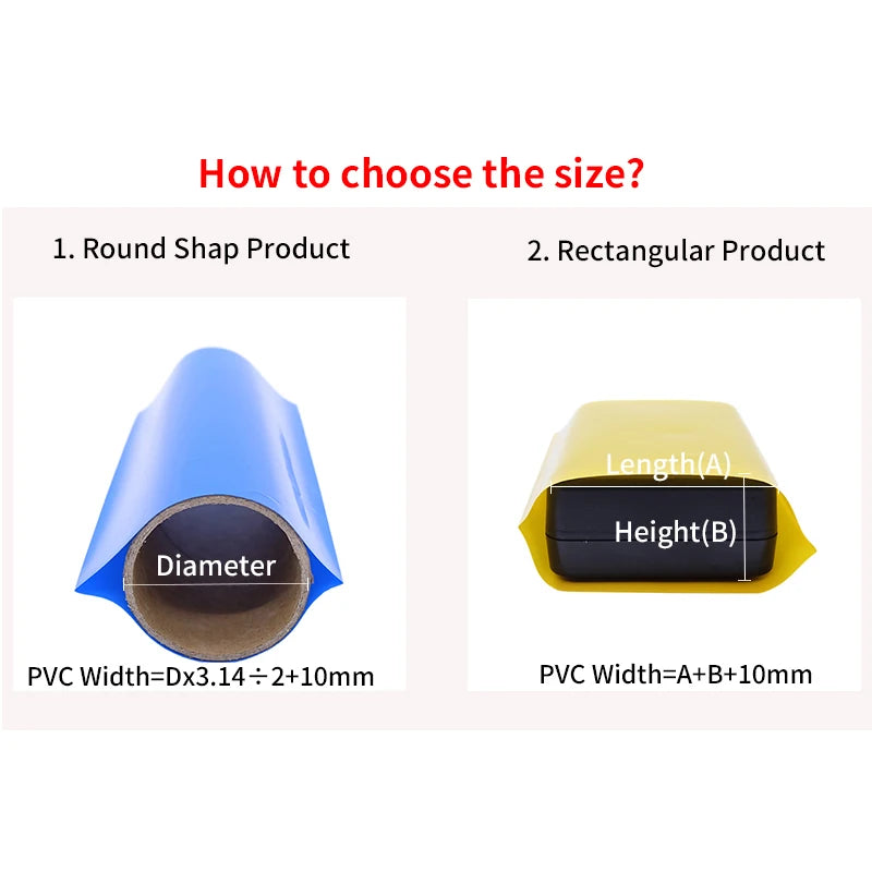 1/8/15M PVC Heat Shrink Tube 18650 Lipo Battery Pack 105 ~ 300mm Insulated Protection Film Wrap lithium Case Cable