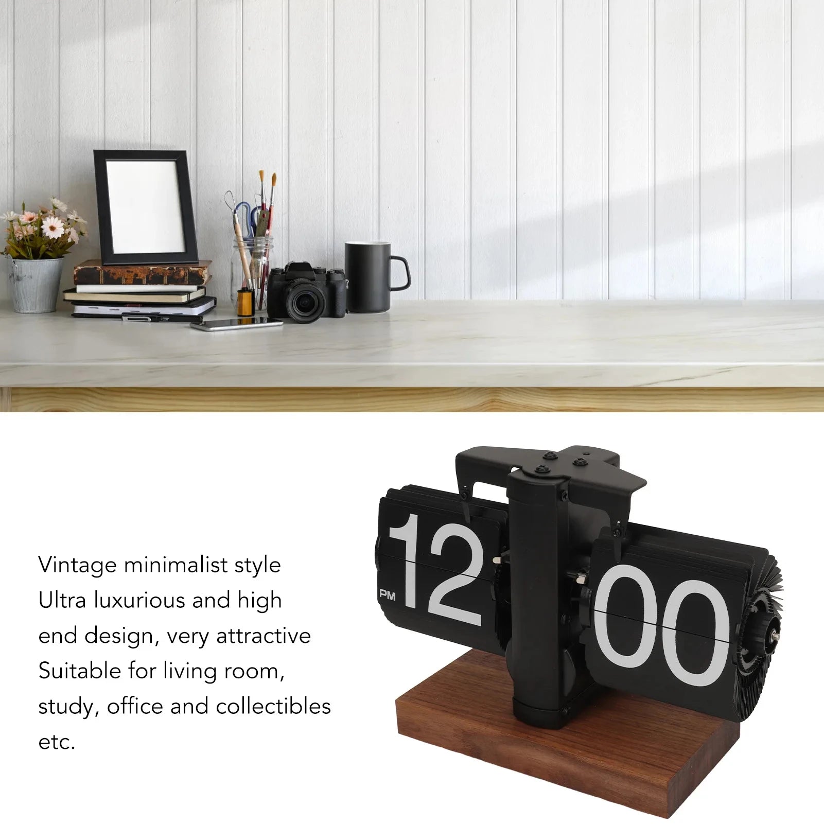 A Flipping Clock with Page Turning Automatically for Modern Home Decoration Full of Sense of Technology Retro Table