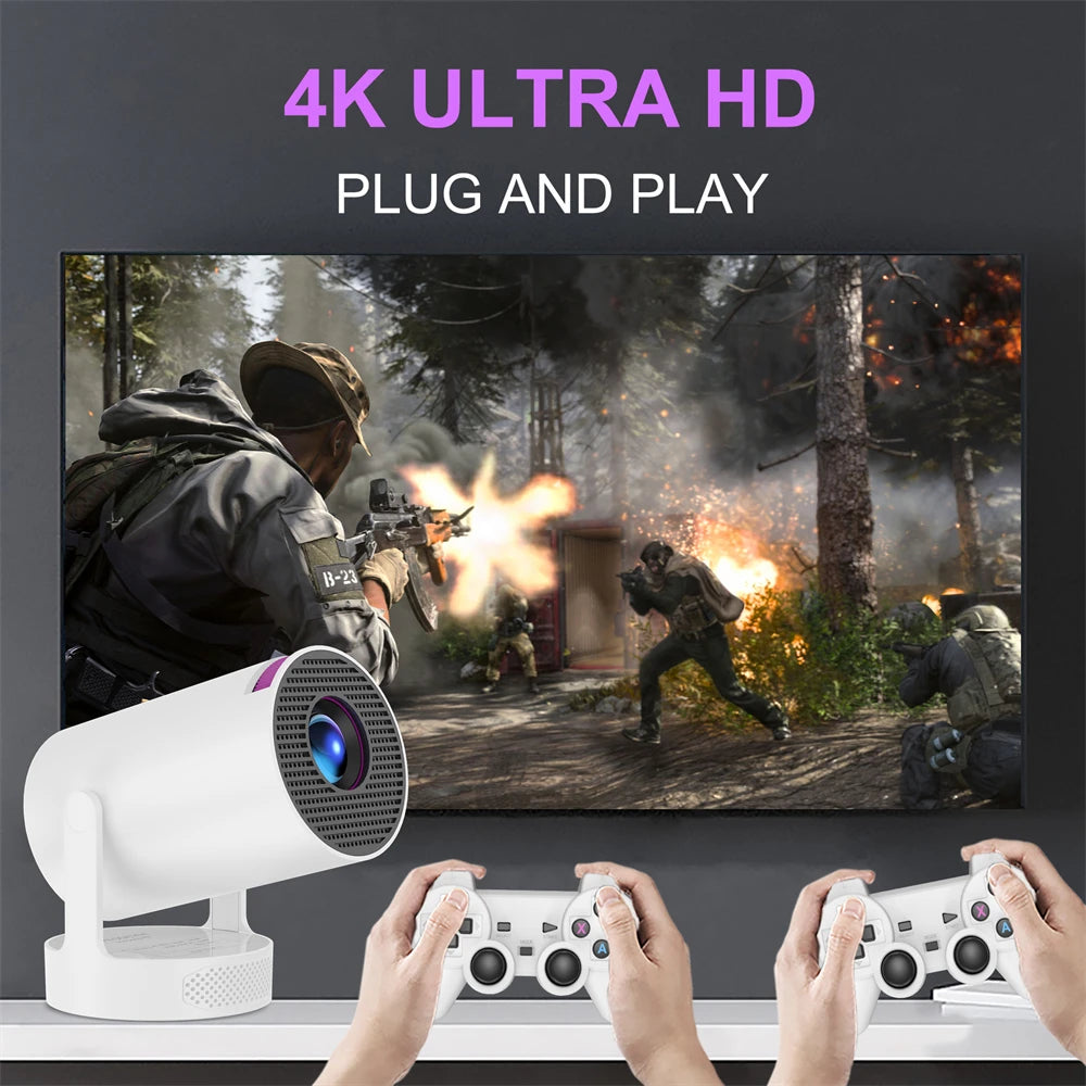 Velec Game Projector HY300 Pro HiFi 2IN1 Professional Chip Android Projector With 2 Wireless Game Controllers 20000+