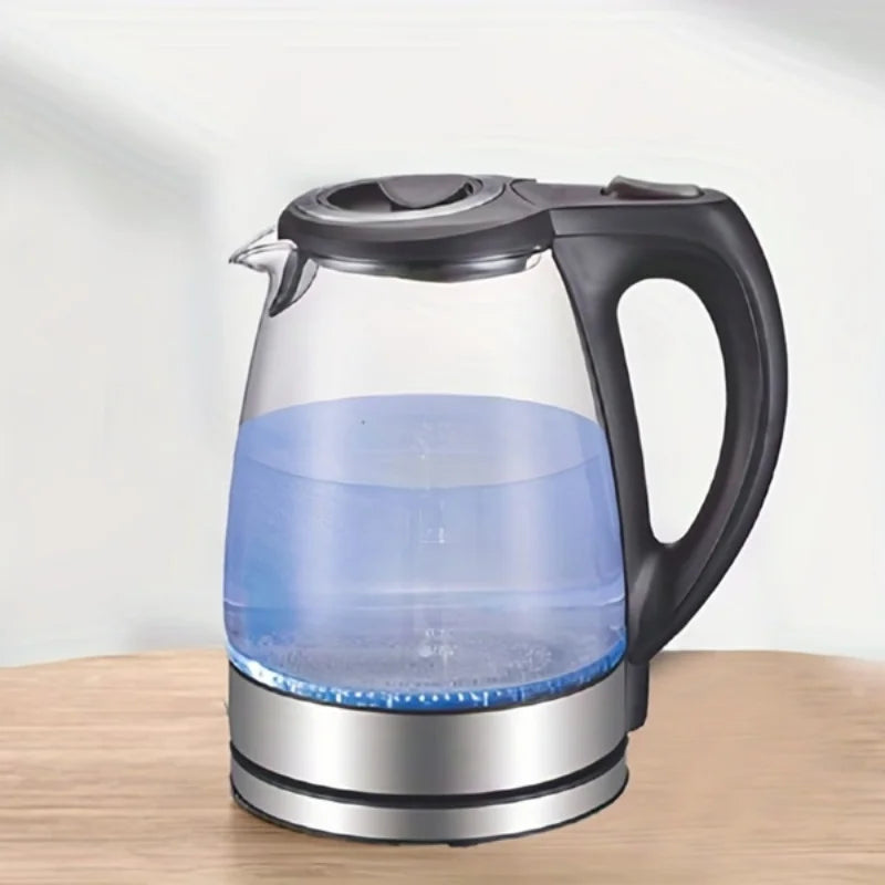 Electric Kettle with Stainless Steel Filter and Inner Lid 1200W Wide Opening 1.7L Glass Tea Kettle & Hot Water Boiler