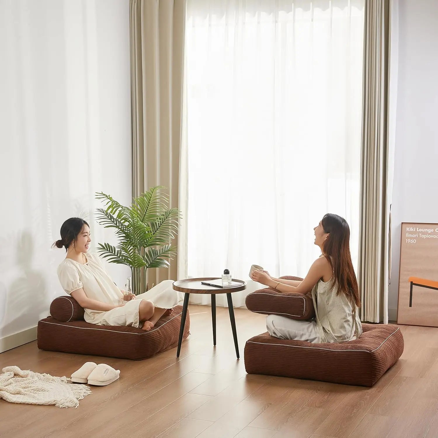 35.4x33.5 Inch Floor Pillow Large Round Floor Cushion with Removable Washable Cover - Ultra Soft Plush Filling