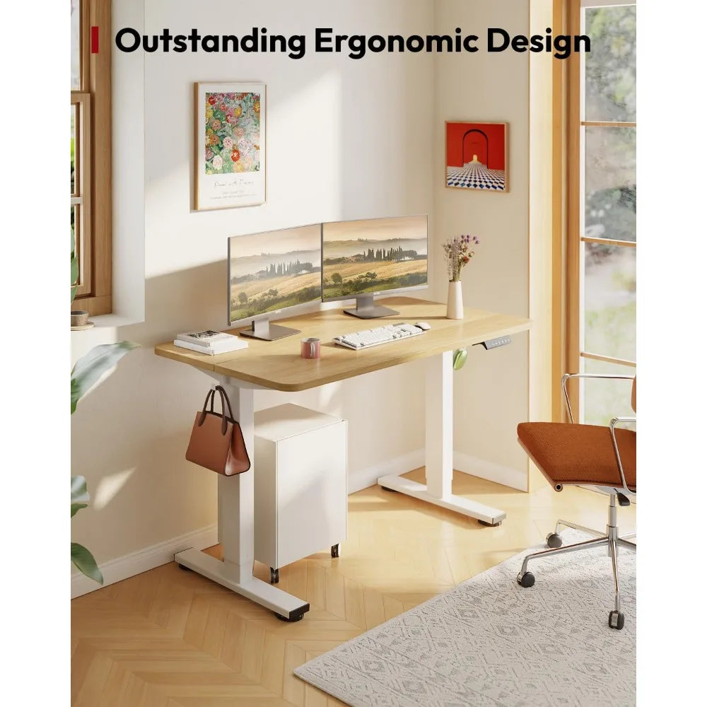 Standing Desk Height Adjustable Electric 40x24 Inches Sit Stand Desk for Home Office with Splice Board