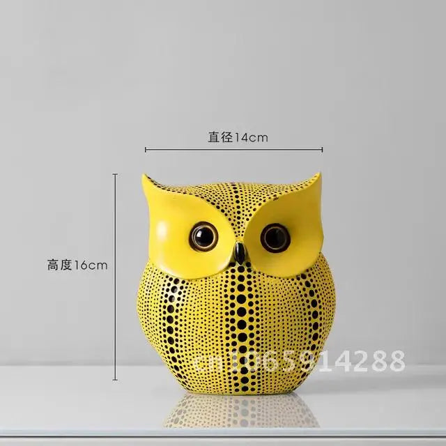Pumpkin Polka Yayoi Ornaments Modern Sculpture Kusama Dot Owl Art Interior Wedding Christmas Arts Home Bird Decoration
