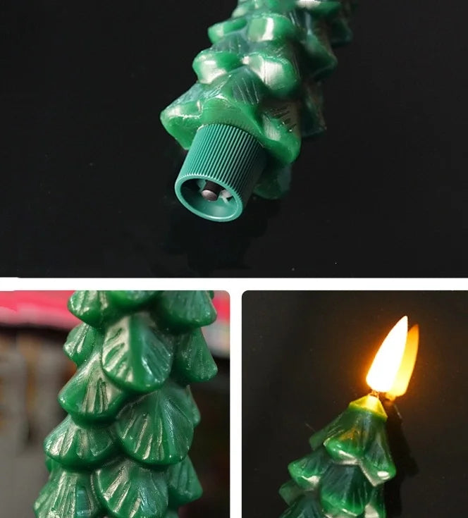Christmas Tree Candles w/Remote Timer Paraffin Waxy Taper Candle Flickering Battery Operated LED Candlesticks 3D Flame
