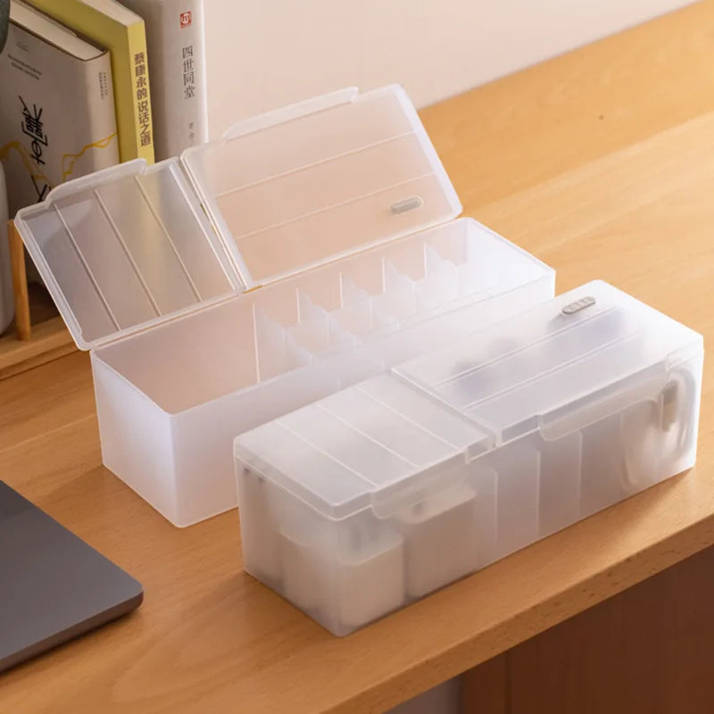 1pc Large-capacity Covered Cable ManaSynthetic Gemstoneent Box A Space-saving Desktop Storage Solution for Office