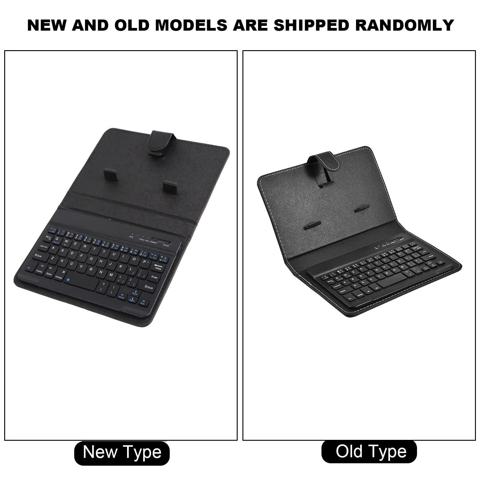 1PC 2 in 1 Wireless Bluetooth Keyboard Case with Magnetic Stand Rechargeable PU Leather Cover for iOS Android Phones