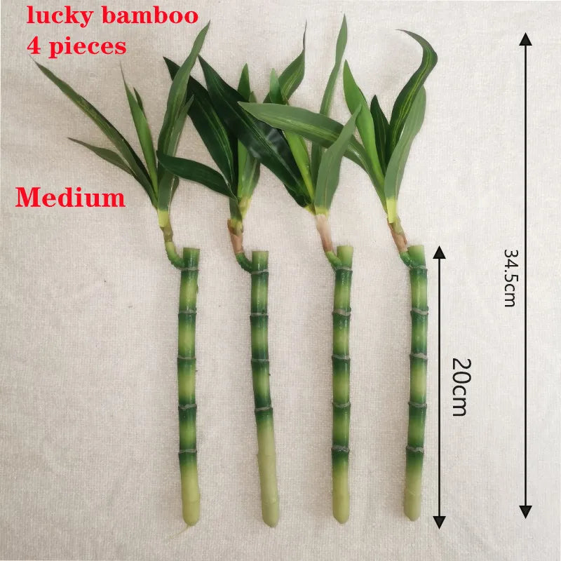 New 40cm rFtificial Lucky Bamboo Succulent Fake Plant Flower Green Potted Garden Outdoor Dining Table Fish Tank Home