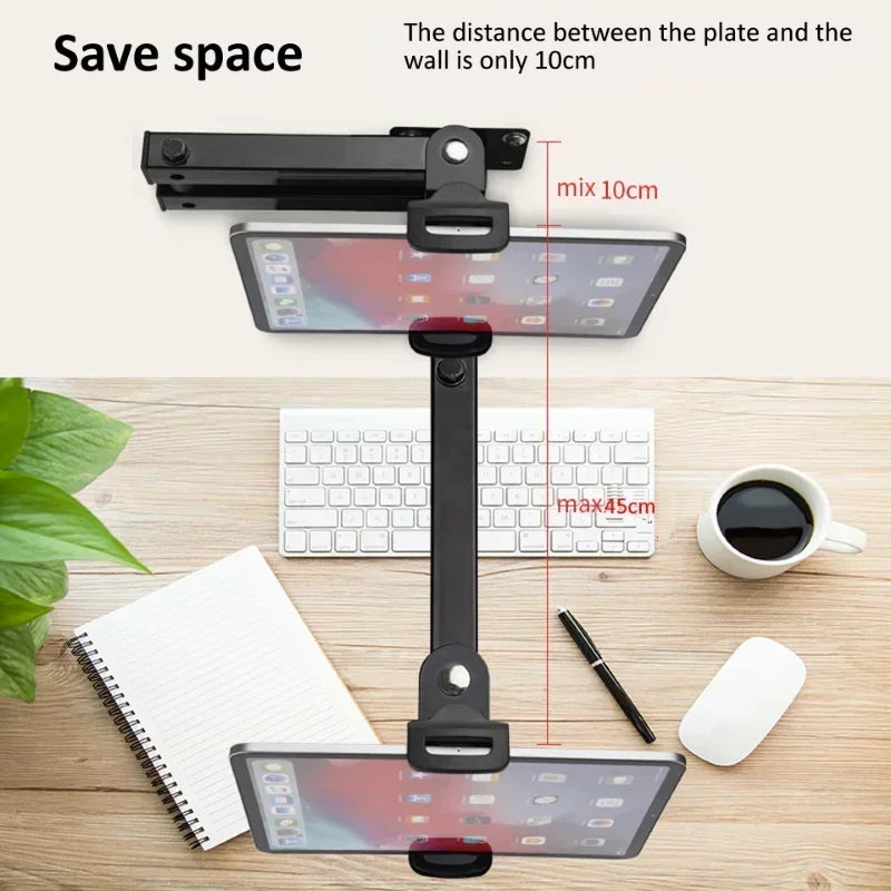 1pcs Wall Mount Tablet Stand Long Arm Stretchable Cell Phone Wall Holder Adjustable Metal Wall IPad Stand for IPhone