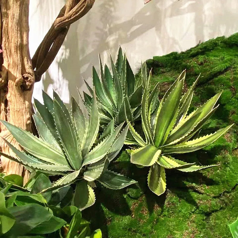 Artificial Aloe Vera Fake Succulents Simulated Agave Green Tropical Leaves Garden Balcony Office Christmas Party Home