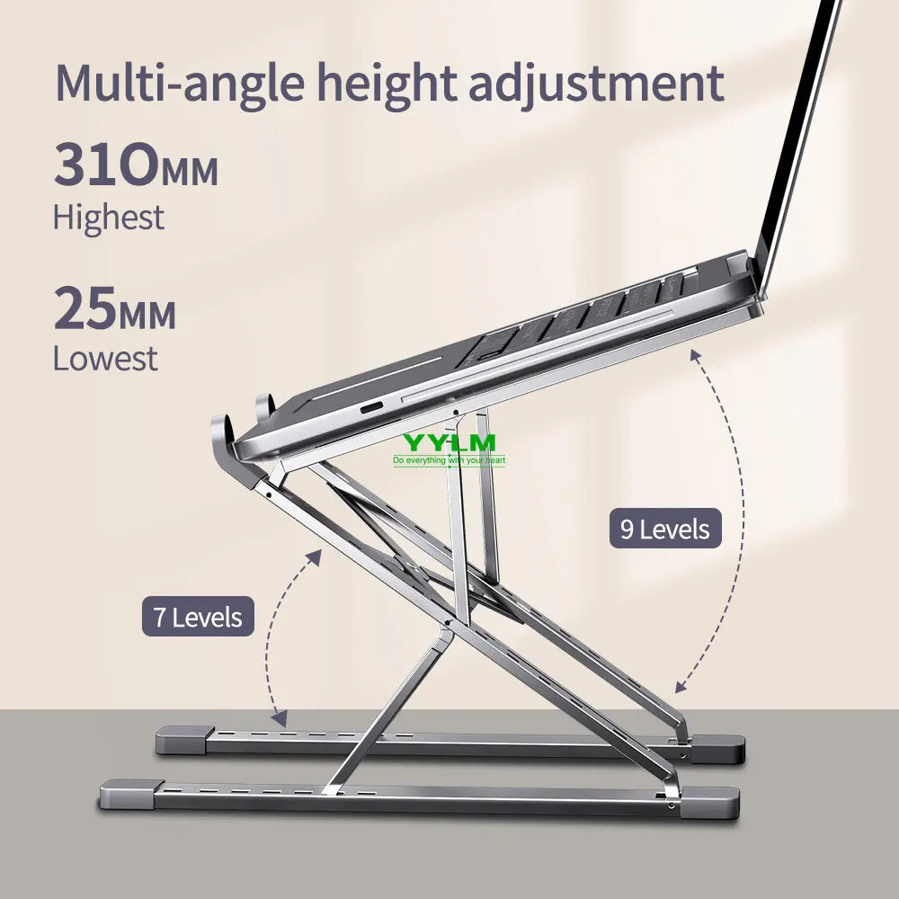 YYLM N8 Laptop Stand Aluminum for Macbook Adjustable Portable More Stabe Laptop Stand Cooling Stand Foldable Notebook