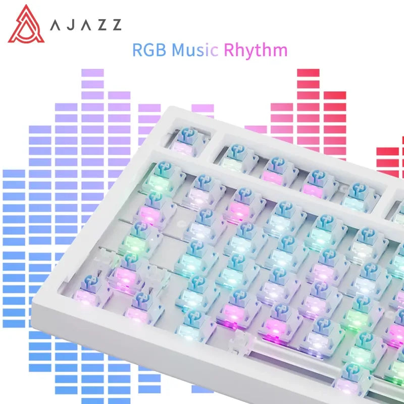 Ajazz Ak820 RGB Tri-Mode Gaming Mechanical Keyboard 82 Key Bluetooth 2.4GHz Wireless Gamer Keyboard Custom Gasket