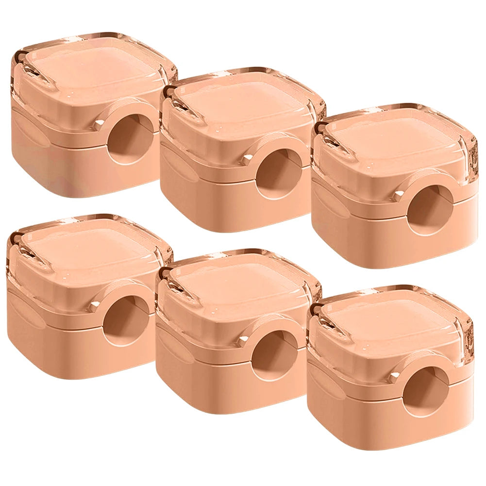 6 Pcs Magnetic Cable Management Clips Strong Adhesive Desk & Wall Mounted Hooks Wire Cable Holder for Phone Data Cable