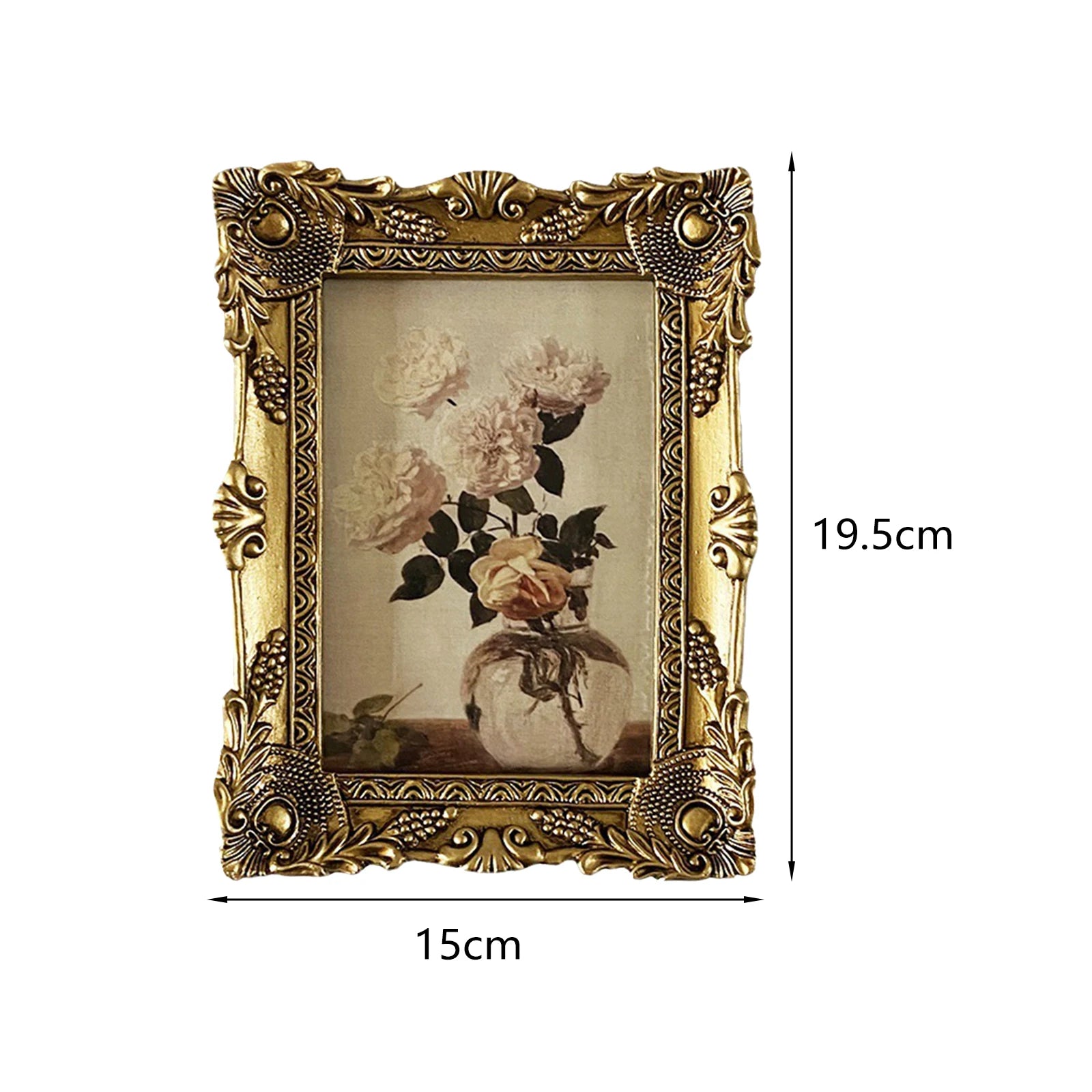 Luxury Antique Resin Photo Display Frame Hanging Elegant Picture Holder Luxury Gift for Office Living Room Decor