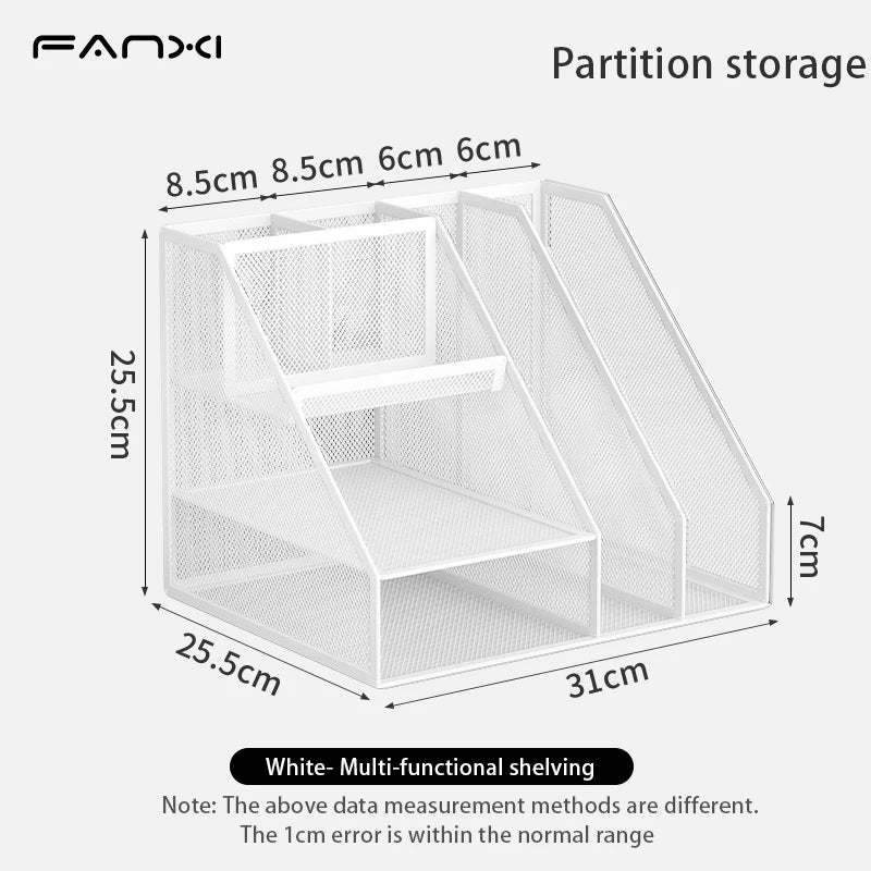 Desk Organizer with File Holder Desk Organizers with 3 Tier Letter Trays and 2 Pen Holders Mesh Desk Accessories &
