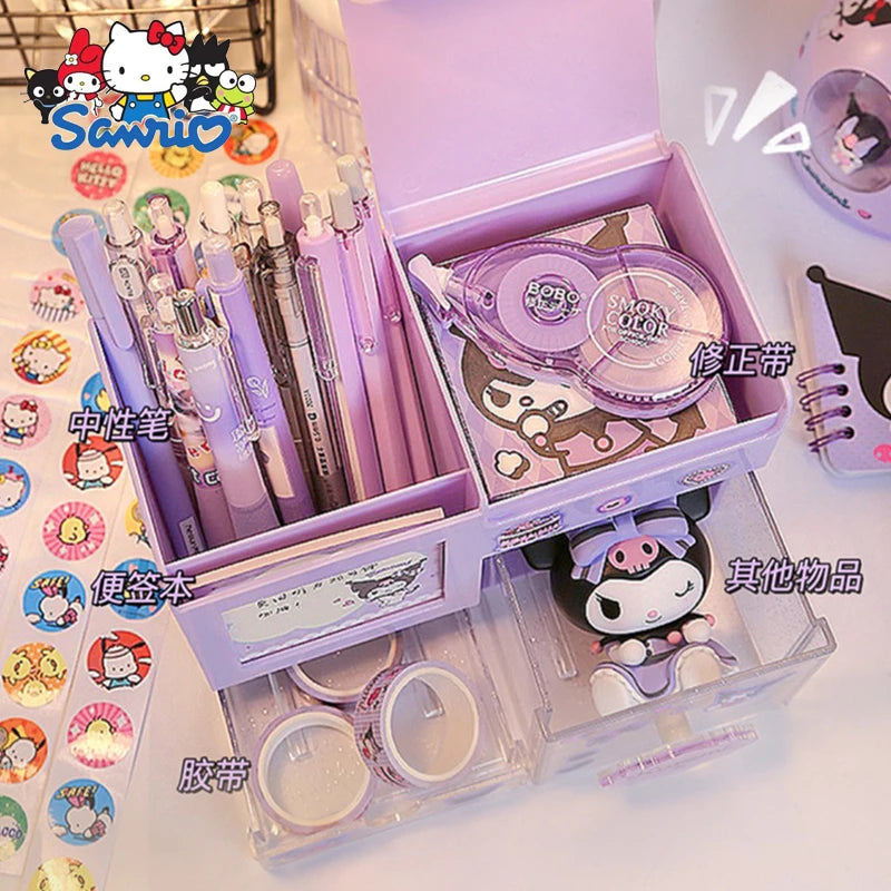 2024 Sanrio Multifunctional Pencil Holder Large Cute Children’s Girl Cinnamoroll Kuromi Student Desktop Stationery