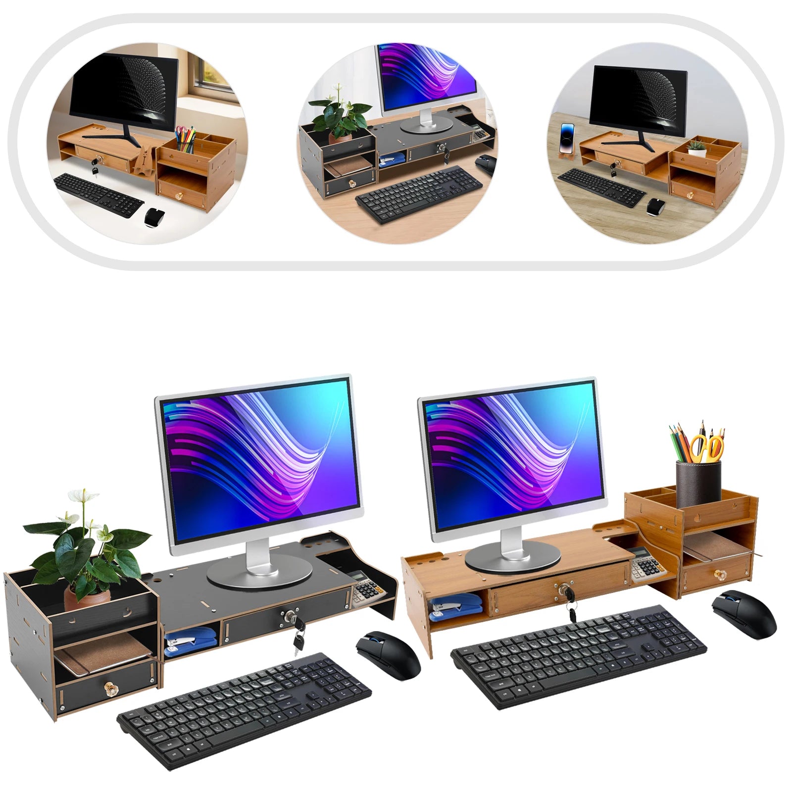 Monitor Stand with Easy Installation Guide Step-by-Step Assembly for Small Cabinet Frame Ideal for Home or Office Desk