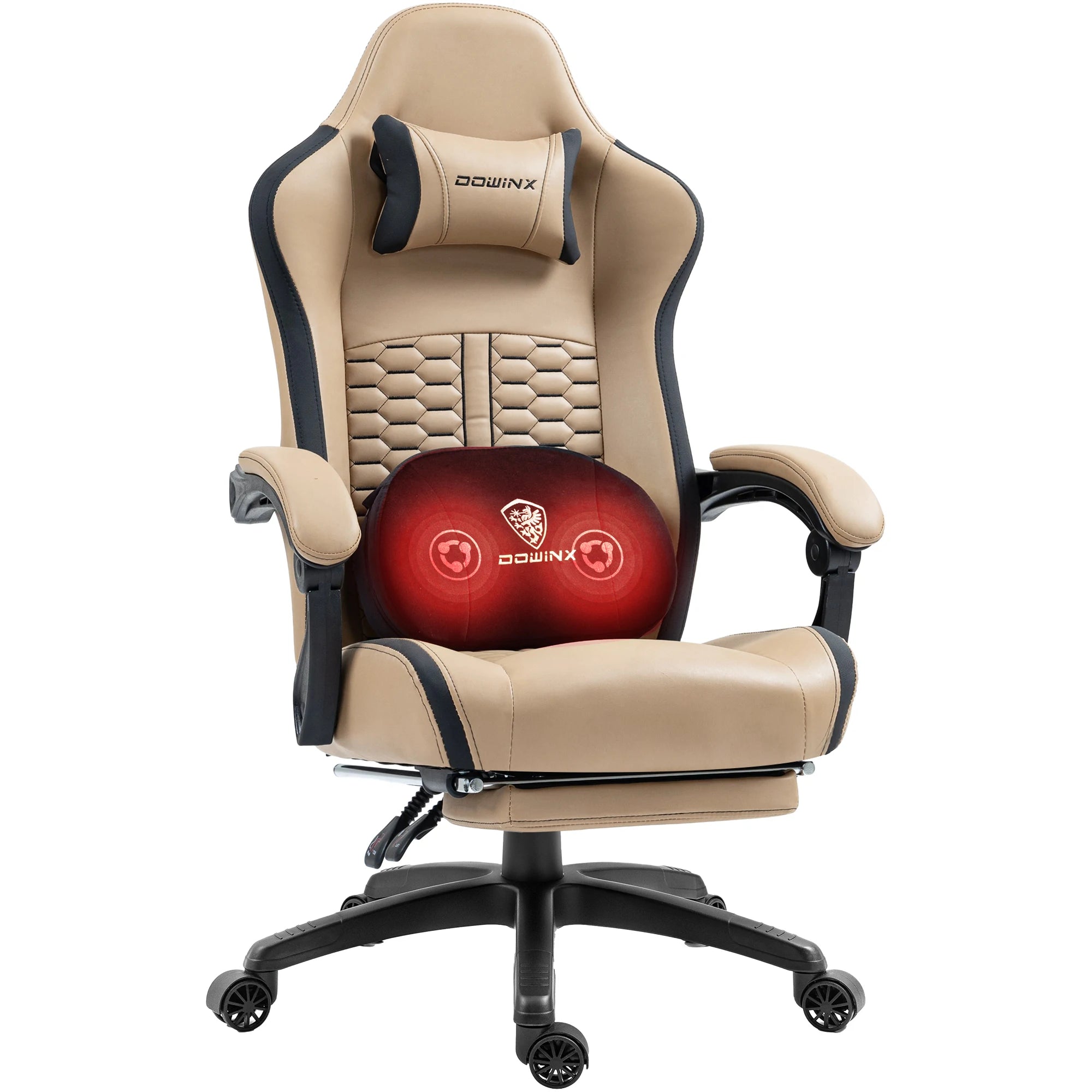 Dowinx Gaming Chair with Heated Massage Lumbar Support Ergonomic Gaming Computer Chair with Pocket Spring Cushion