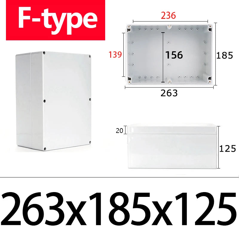 F-type ABS new material Ip67 waterproof junction box Plastic housing Ip67 Outdoor electronic safe monitor power button