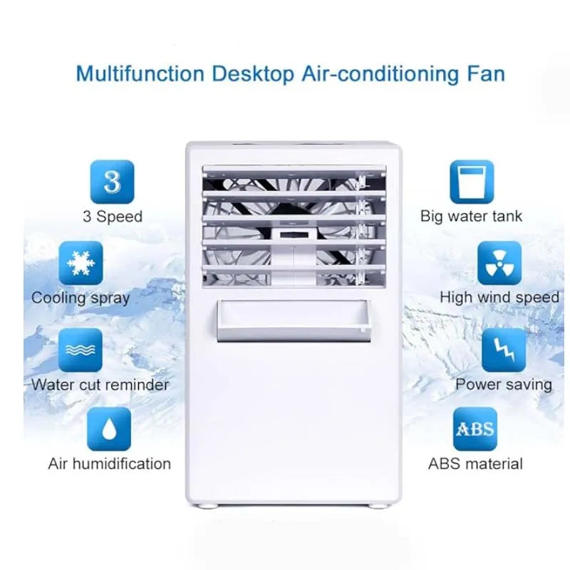 Mini Portable Air Conditioner Fan 3-in-1 Table Personal Space Cooler Misting Humidifier Purifier for Office Apartment