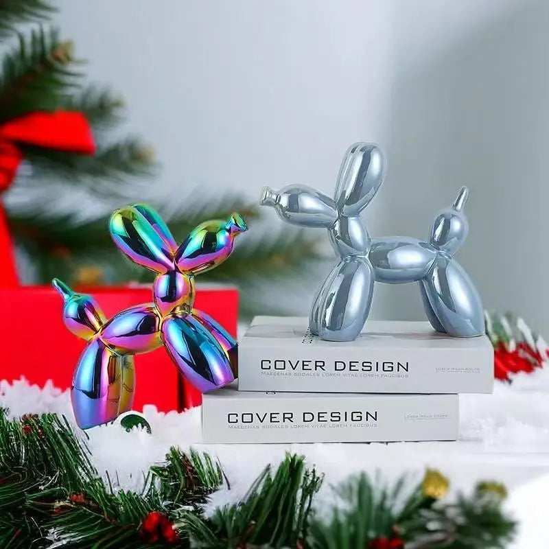 ceramics Balloon Dog Sculpture Home Decor room Decoration Accessories Office Nordic Animal Decorative Sculptures