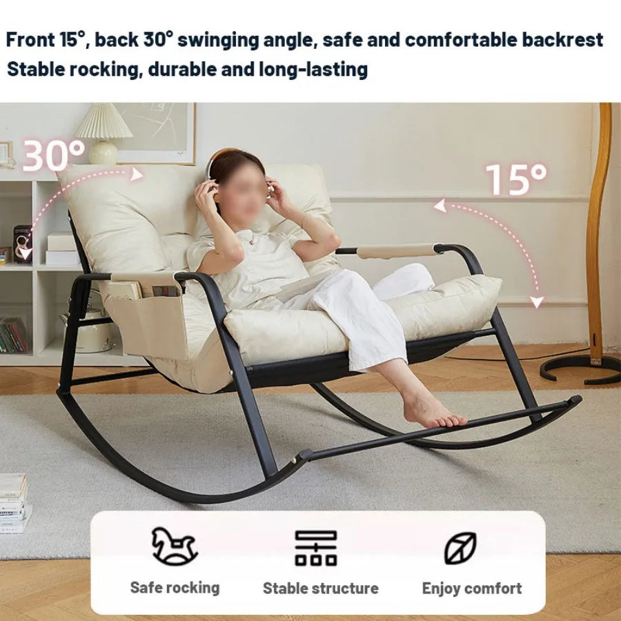 Comfortable oversized bird’s nest design for outdoor terrace rocking chairs rattan rocking chairs with cushions