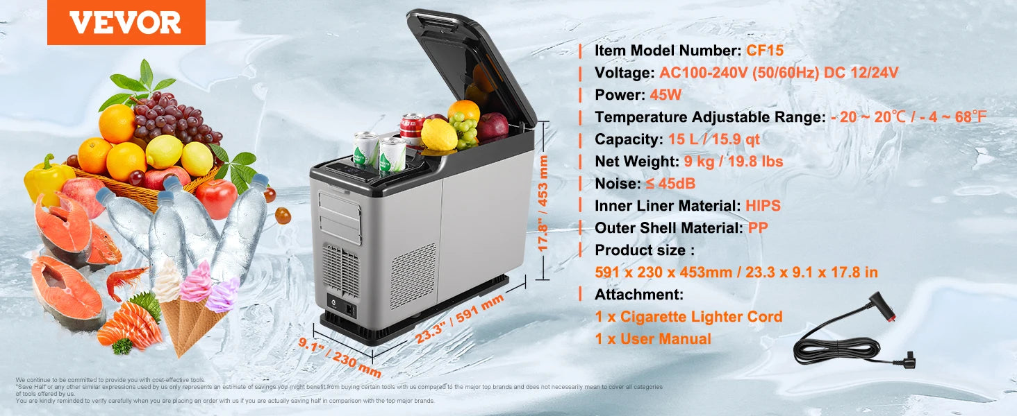 SucceBuy 8L to 75L Car Refrigerator Fridge Portable Icebox Single&Dual Zone w/Blue Tooth Temp Adjustable for Outdoor