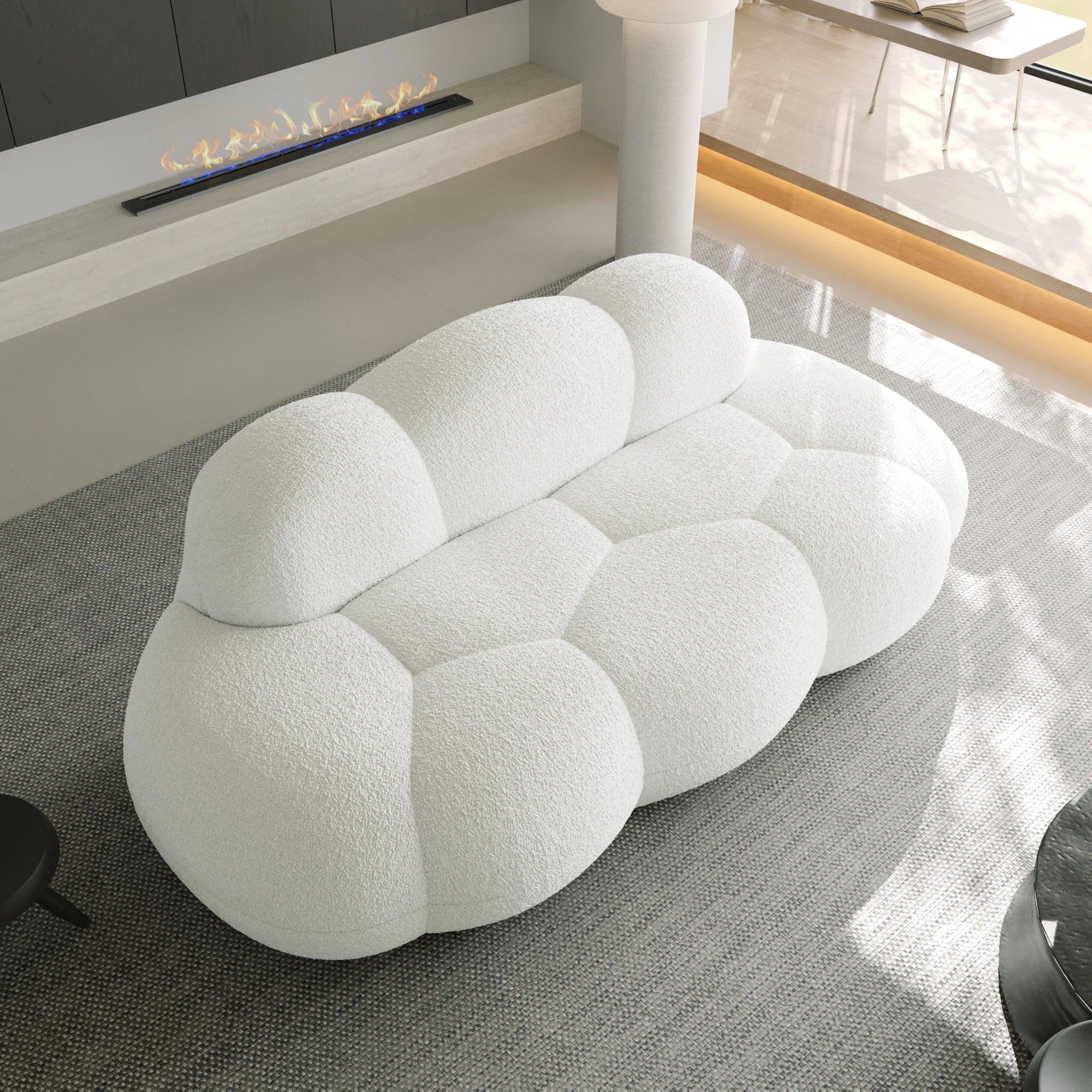 Sdorens Modern Cloud Shaped Couches for Living Room Comfy Upholstered Cloud Shaped Leisure Sofa Couch for Bedroom