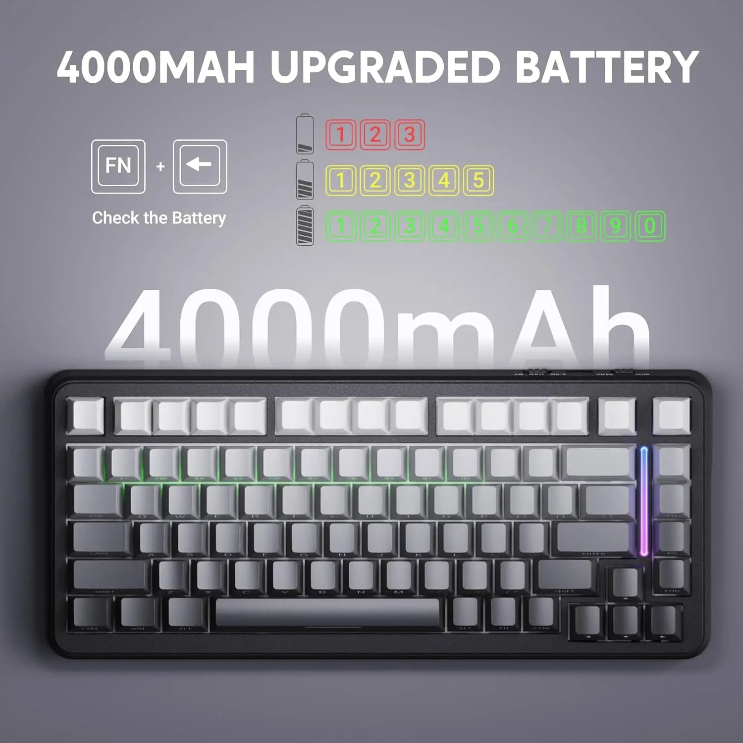 ATTACK SHARK M86 Wireless Mechanical Gaming Keyboard 75% Gasket Hot Swappable RGB Custom Keyboard Side Printed PBT