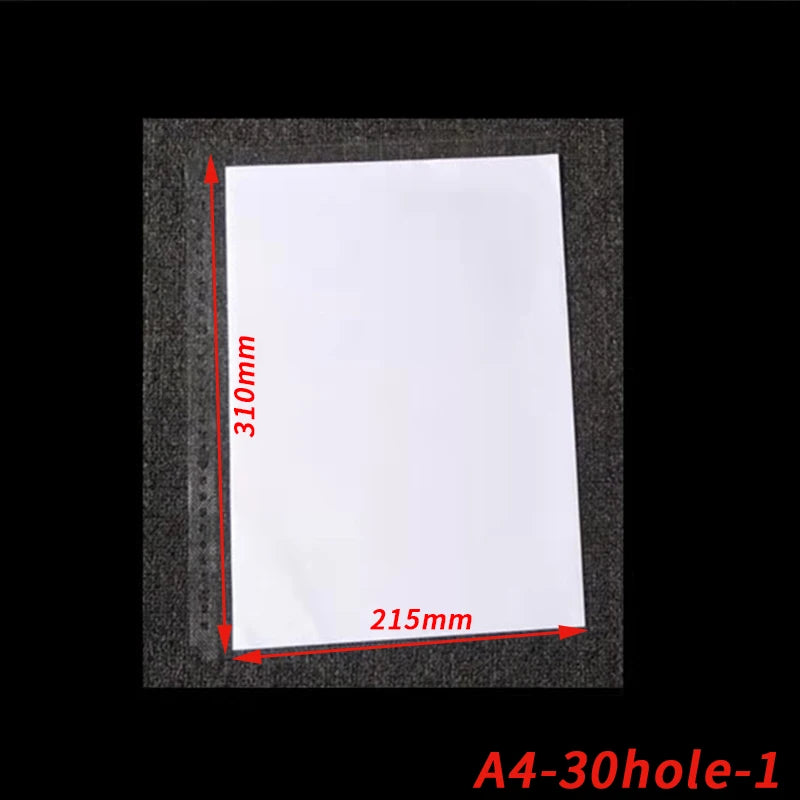 25PCS Clear Plastic A5B5A4A3 Folder Bags for Documents Transparent Sheet Loose Leaf Filling Protectors Notebook Binder