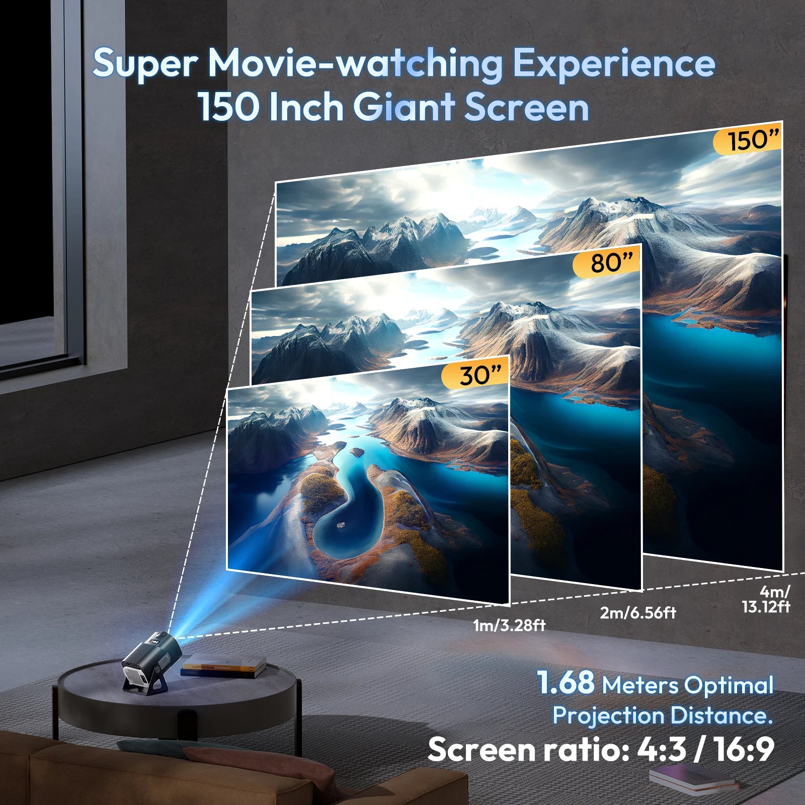 XGODY 4K Projector 1080P Full HD Smart HD LED 5G WiFi Bluetooth 12000L HDMI USB Android Home Theater
