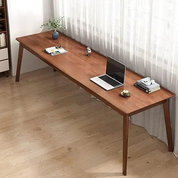 mid-century wood long desk table,extra large two person office desk,home office computer desk,solid wood writing desk