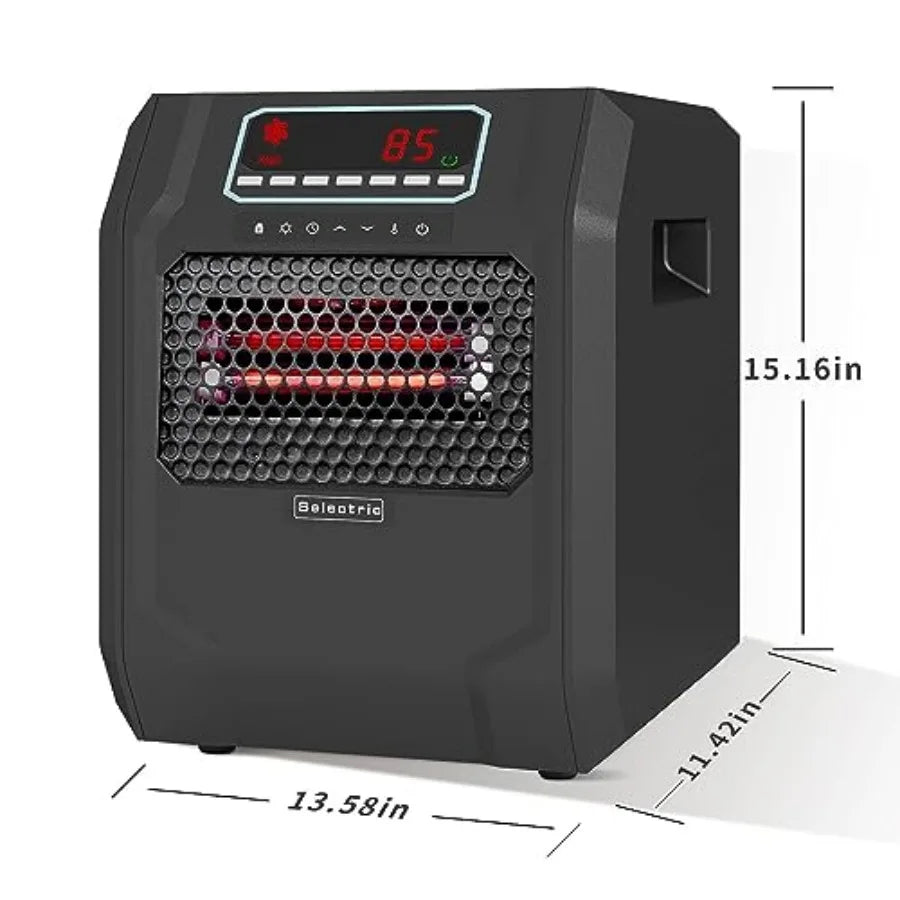 Portable Indoor Electric Space Heater with Cord Remote Control and 3 Heat Settings for Home Office Bedroom or Living