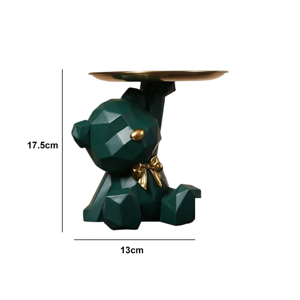 Resin Storage Box Crafts Geometric Bear Resin Desk Decoration Candy Sundries Household Supplies for Office Coffee Shop