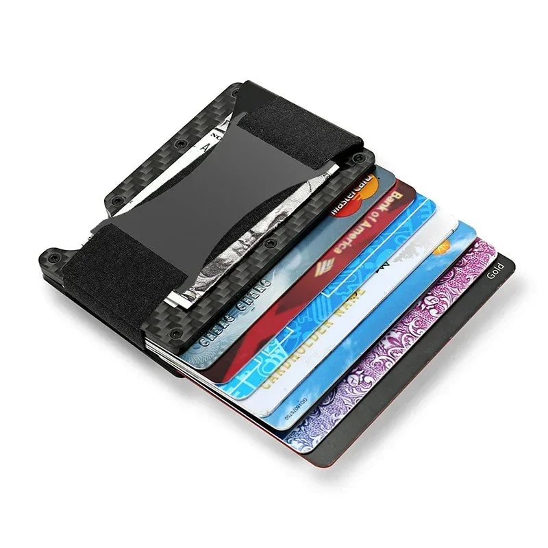 Rfid Business Card Holder Carbon Fiber Card Holder Wallets Men Women Slim Thin Mini Card Case Purse Male Multi Card