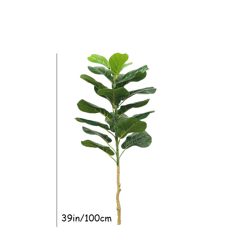 67in Large Artificial Tree Faux Ficus Lyrata Plants Fake Monstera Plastic Banyan Leafs For Home Shop Garden Office