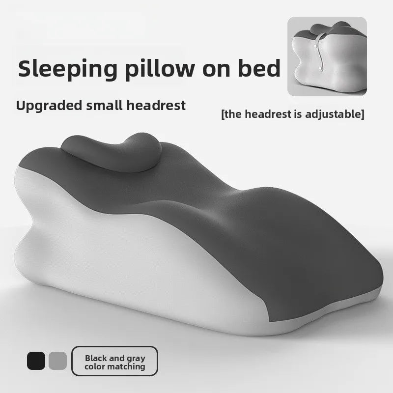 1pcs Memory Foam Bed Backrest Pillow - Reading & TV Lounge Support Adjustable Lumbar Cushion for Sofa Floor - black