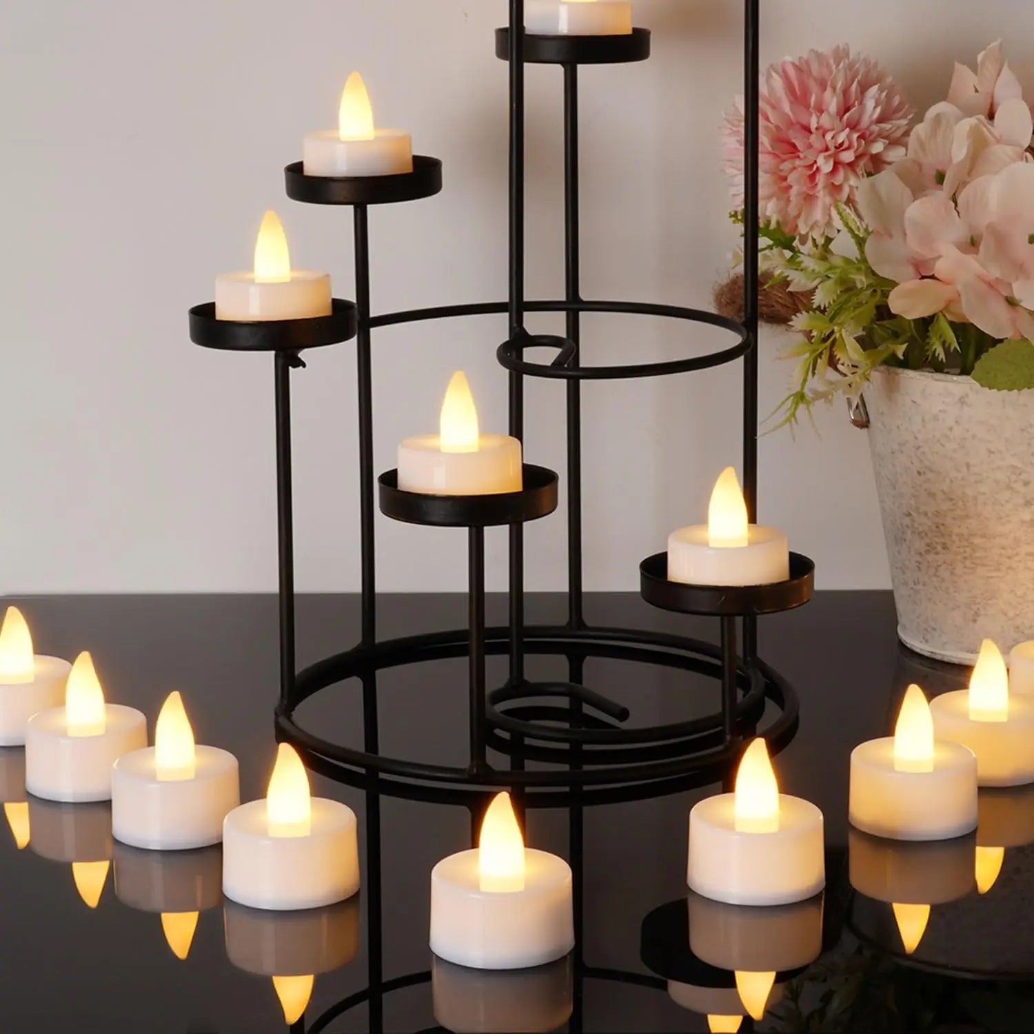 6-96Pcs Flameless LED Candle Creative wishing Led Tea Light Warm White Flameless Candle Halloween Christmas Decor