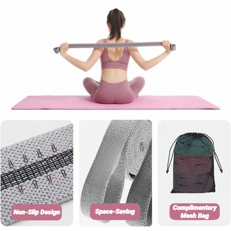 Long Resistance Loop Band Set Unisex Fitness Yoga Elastic Bands Hip Circle Thigh Squat Workout Cloth Legs Butt Exercise