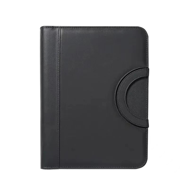 A4 Portable File Folder with Calculator Binder Organizer Manager Office Document Pad Briefcase PU Leather Padfolio Bag